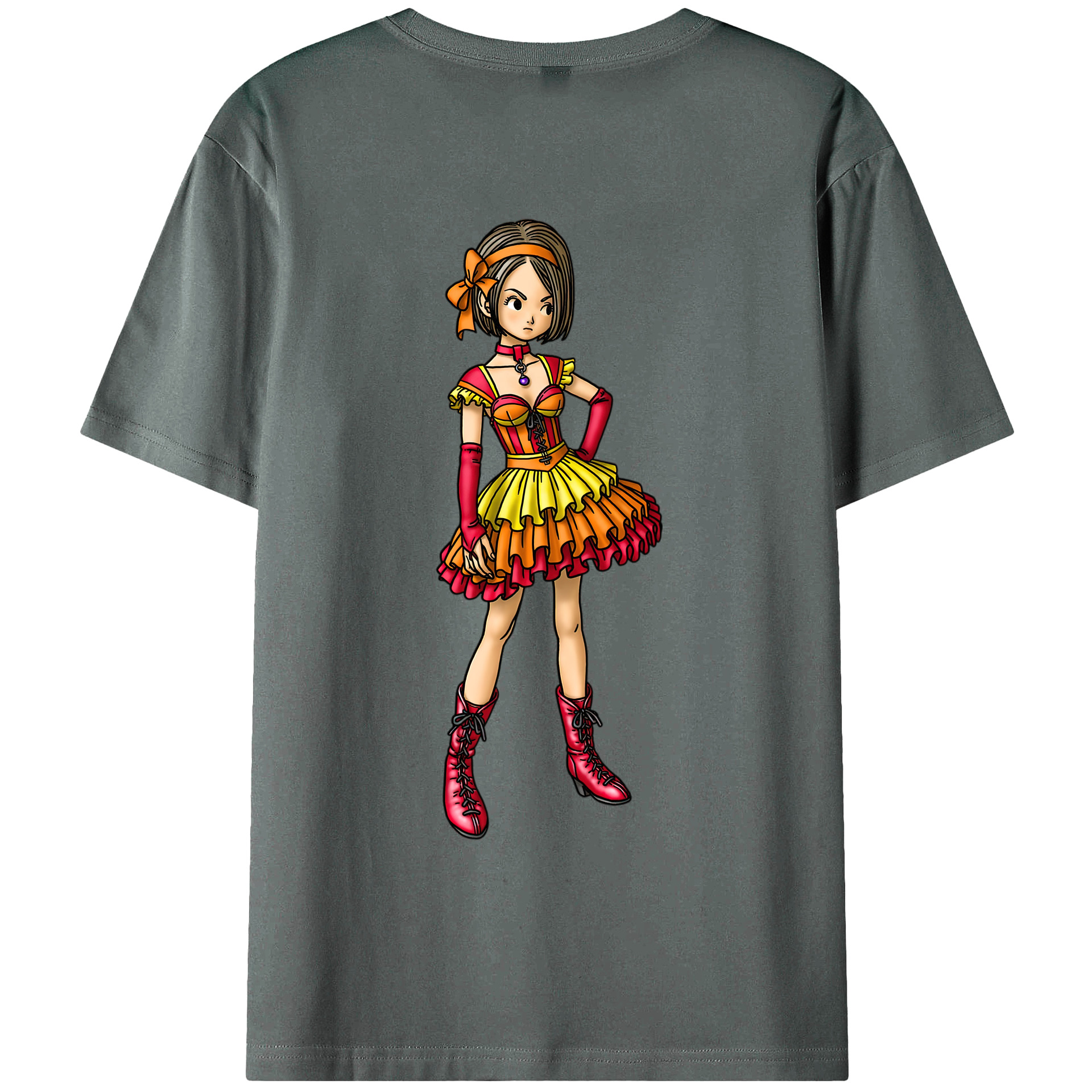 （画像用） ドラゴンクエスト Doragon Kuesuto Dragon Quest 綿100％ メンズ半袖Tシャツ（バックプリント） 通気性